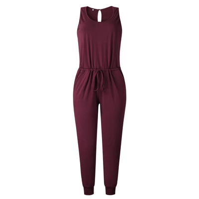 Jumpsuit Entallado Cuello Redondo con Corbata Integrada - Image 25