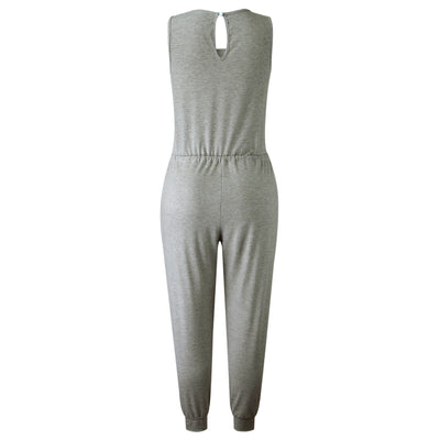 Jumpsuit Entallado Cuello Redondo con Corbata Integrada - Image 29