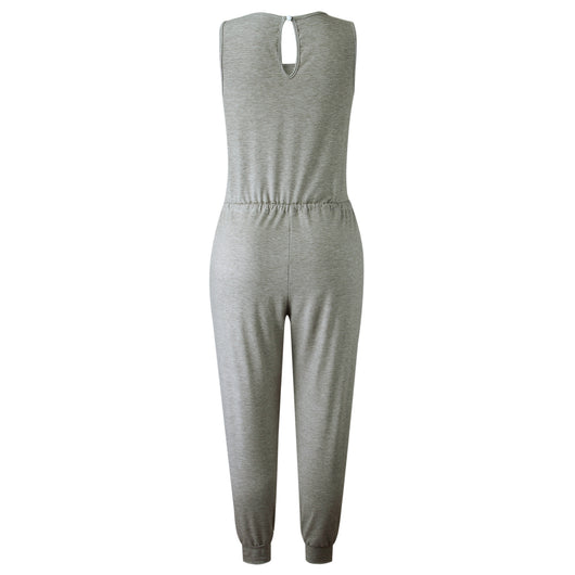 Jumpsuit Entallado Cuello Redondo con Corbata Integrada - Image 29