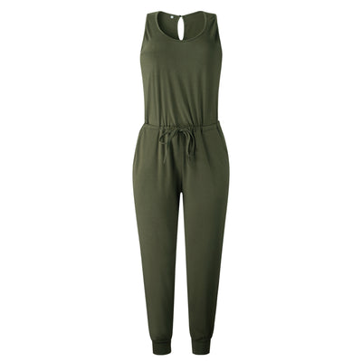 Jumpsuit Entallado Cuello Redondo con Corbata Integrada - Image 31