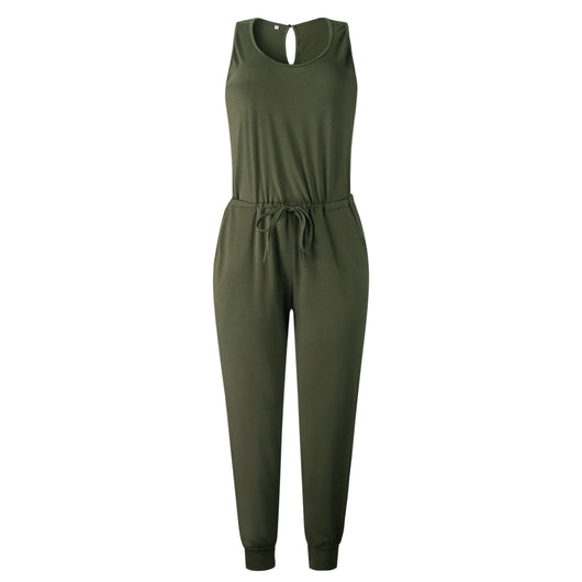 Jumpsuit Entallado Cuello Redondo con Corbata Integrada - Image 31