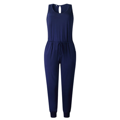 Jumpsuit Entallado Cuello Redondo con Corbata Integrada - Image 34