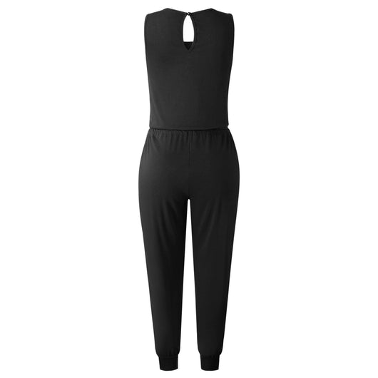 Jumpsuit Entallado Cuello Redondo con Corbata Integrada - Image 38