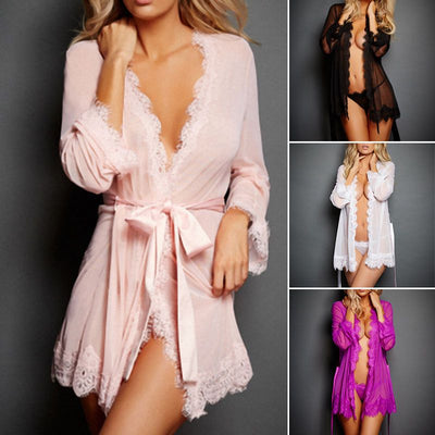 Bata Camisón de Encaje para Dormir - Diseño Elegante y Cómodo - Image 13