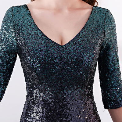 Vestido Ajustado Cola de Pez con Lentejuelas - Image 54