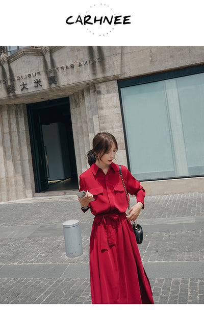 Vestido Camisero con Cintura Marcada - Image 24