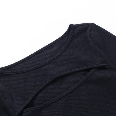 Blusa Manga Larga con Espalda Hueca Color Sólido para Mujer - Image 28