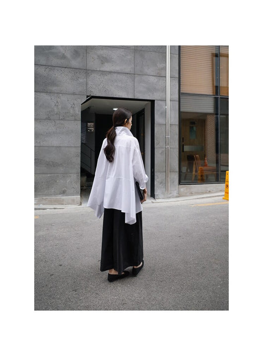 Camisa Suelta Oversized con Capa Larga - Top Fashion Irregular - Image 10