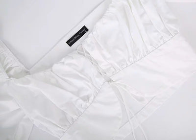 Blusa con Cuello Cuadrado y Manga Burbuja Ombligo Descubierto - Image 7