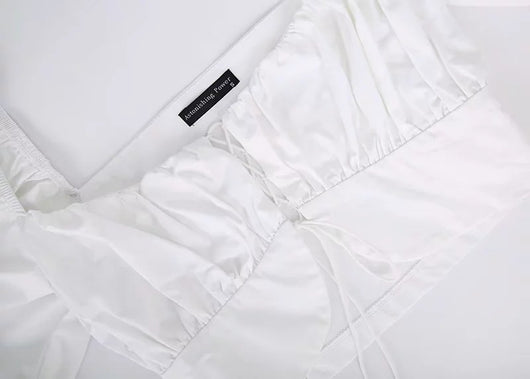 Blusa con Cuello Cuadrado y Manga Burbuja Ombligo Descubierto - Image 7
