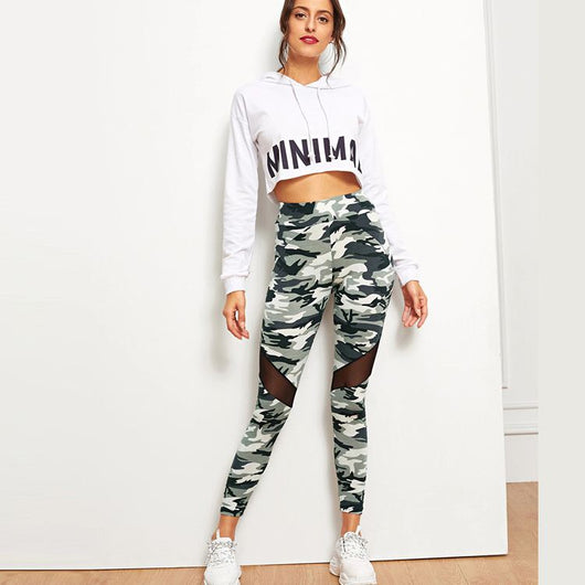Leggings Deportivos Yoga con Estampado Camuflaje y Cintura Alta - Image 22