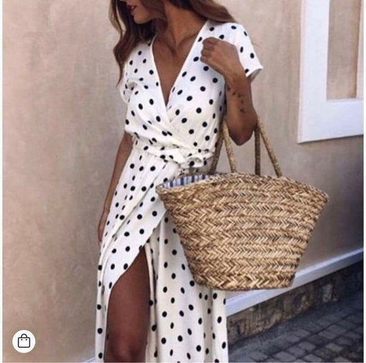 Vestido de Lunares con Escote en V Profundo - Image 13