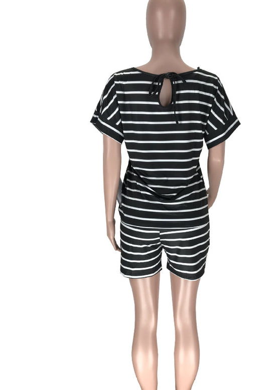 Jumpsuit Casual de Rayas con Moño - Cómodo para Casa - Image 10