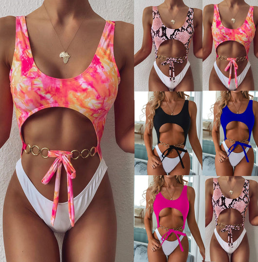 Traje de baño metalizado con lazo y costuras decorativas - Image 29