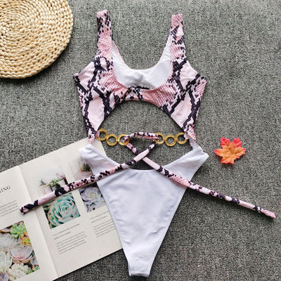 Traje de baño metalizado con lazo y costuras decorativas - Image 44