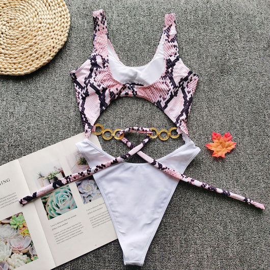 Traje de baño metalizado con lazo y costuras decorativas - Image 44