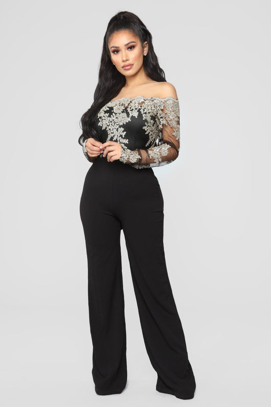 Jumpsuit de Pierna Ancha con Cuello de Encaje - Image 17