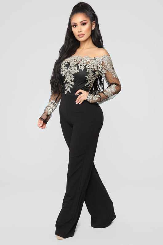 Jumpsuit de Pierna Ancha con Cuello de Encaje - Image 19