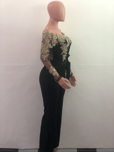 Jumpsuit de Pierna Ancha con Cuello de Encaje - Image 27