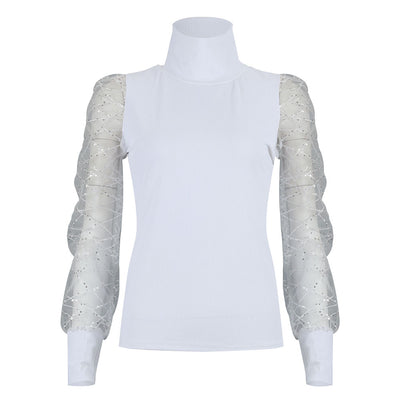 Ribete de Malla Brillante con Cuentas de Costura para Mangas - Image 37