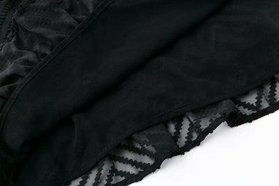 Vestido de Encaje Negro Elegante con Rayas Transparentes - Manga Larga para Otoño e Invierno - Image 10