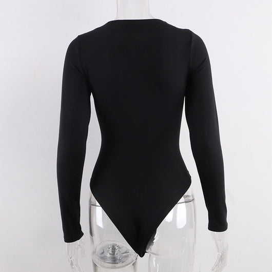 Body Ajustado Manga Larga Cuello Tubo Sexy para Mujer - Image 13