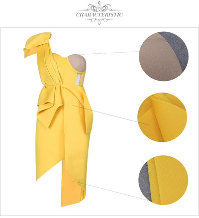 Vestido Asimétrico con Moño Ajustado y Diseño Minimalista - Image 5
