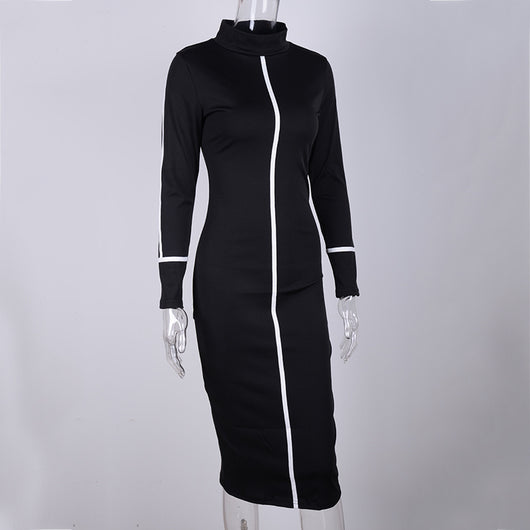 Vestido de Cuello Alto y Manga Larga - Image 31