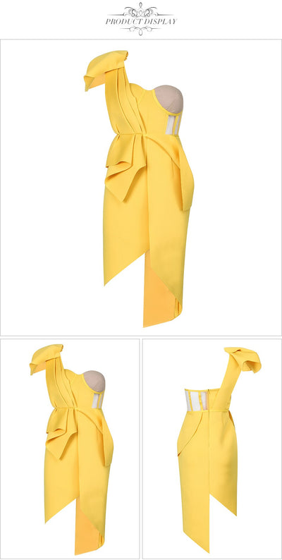 Vestido Asimétrico con Moño Ajustado y Diseño Minimalista - Image 6