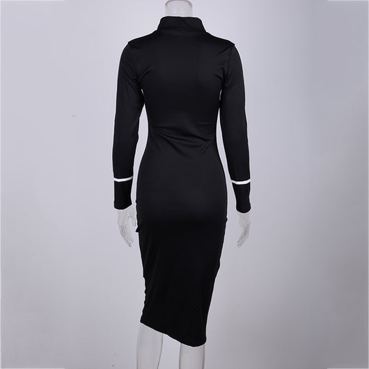 Vestido de Cuello Alto y Manga Larga - Image 32