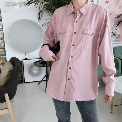 Camisa Suelta de Manga Larga con Botones para Mujer - Image 16