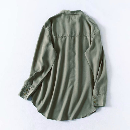 Camisa Suelta de Manga Larga con Botones para Mujer - Image 19