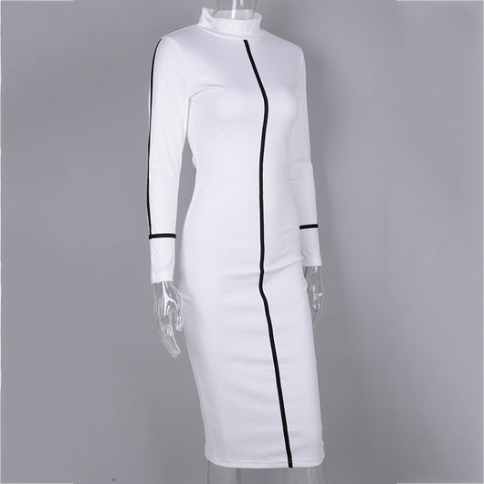 Vestido de Cuello Alto y Manga Larga - Image 39