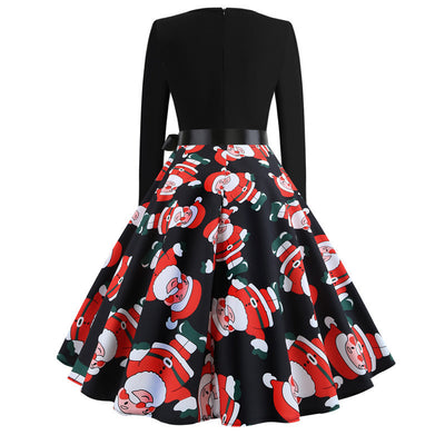 Falda Vintage Navideña con Cuello Redondo y Estampado - Image 19