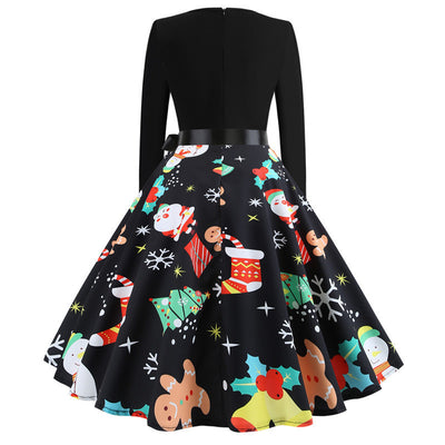 Falda Vintage Navideña con Cuello Redondo y Estampado - Image 20