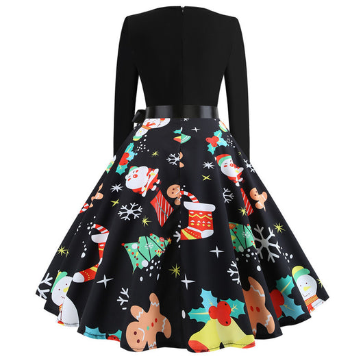 Falda Vintage Navideña con Cuello Redondo y Estampado - Image 20
