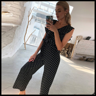 Jumpsuit con Volantes y Estampado de Olas - Image 5