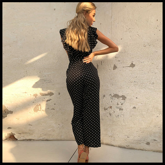 Jumpsuit con Volantes y Estampado de Olas - Image 6