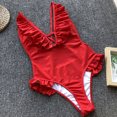 Traje de Baño Enterizo con Volantes y Espalda Abierta - Bikini Sexy Moderno - Image 10