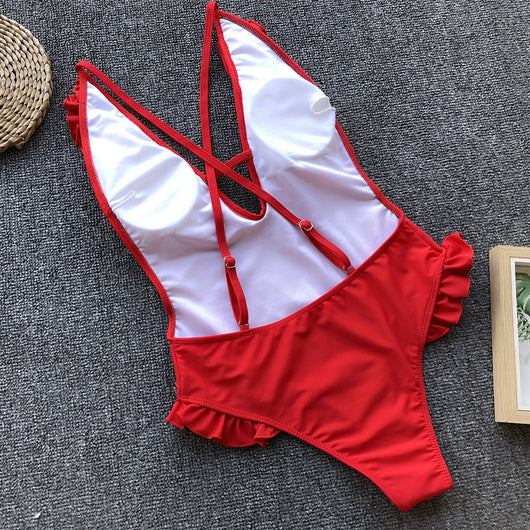 Traje de Baño Enterizo con Volantes y Espalda Abierta - Bikini Sexy Moderno - Image 13
