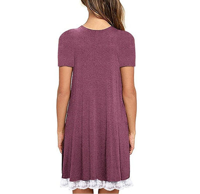 Vestido Talla Grande con Panel de Encaje y Cuello Redondo - Image 22
