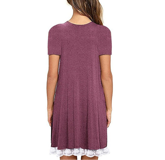 Vestido Talla Grande con Panel de Encaje y Cuello Redondo - Image 22
