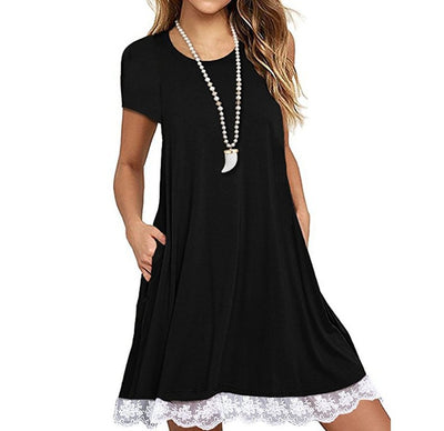 Vestido Talla Grande con Panel de Encaje y Cuello Redondo - Image 23