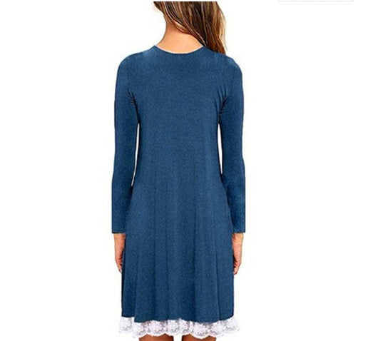 Vestido Talla Grande con Panel de Encaje y Cuello Redondo - Image 30