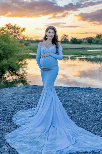 Falda Premamá Escote V Elegante para Sesión Fotográfica - Image 9