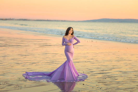 Falda Premamá Escote V Elegante para Sesión Fotográfica - Image 12