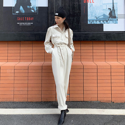 Jumpsuit de Cintura Alta Abotonado al Frente - Image 8