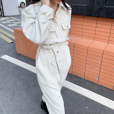 Jumpsuit de Cintura Alta Abotonado al Frente - Image 11