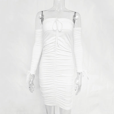 Vestido Bandage Ajustado Hombros Descubiertos Manga Larga para Fiesta - Image 16