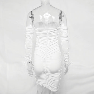 Vestido Bandage Ajustado Hombros Descubiertos Manga Larga para Fiesta - Image 18